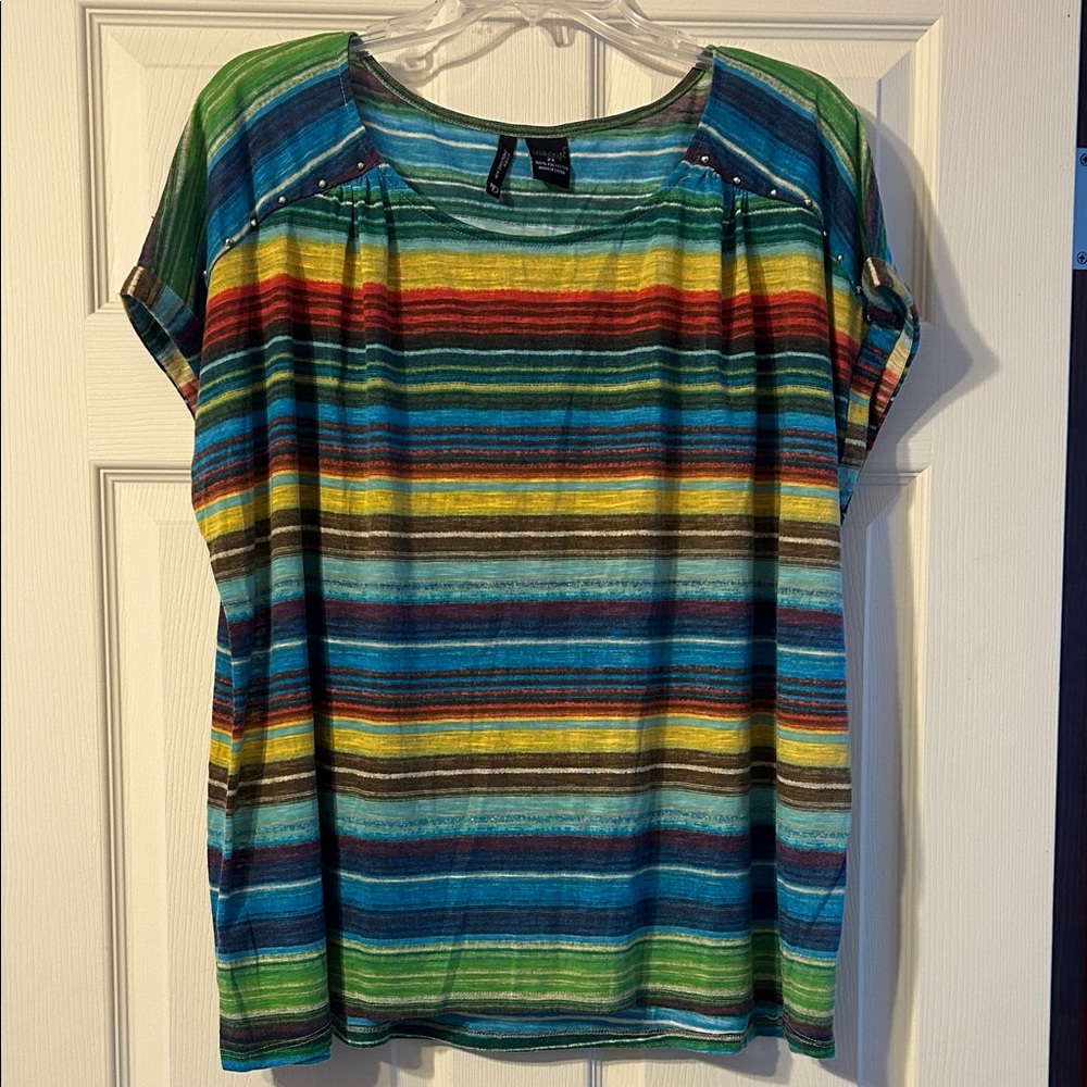 New Directions Stripe Blouse 2X